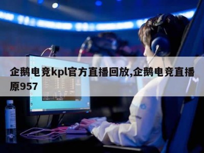 企鹅电竞kpl官方直播回放,企鹅电竞直播原957